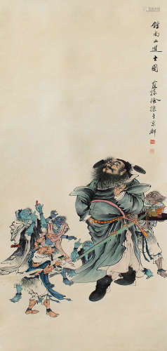 徐操（1899～1961） 人物 立轴 设色纸本