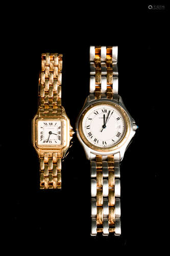 A PAIR OF CARTIER WATCHES