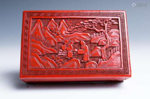 A RECTANGULAR CINNABAR LACQUER BOX, 19TH C.