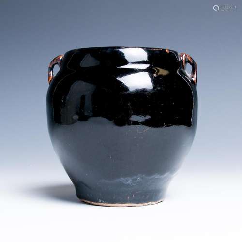 BLACK GLAZED JAR