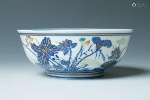 DOUCAI LOTUS POND BOWL, GUANGXU MARK AND PERIOD