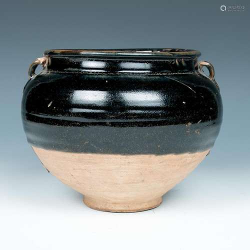 A LARGE HENAN BLACK GLAZED JAR, SONG TO YUAN