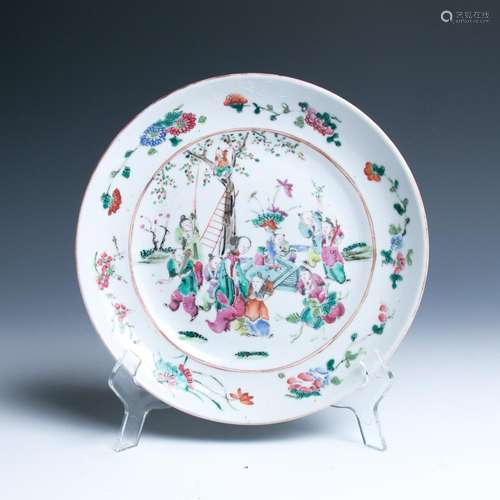 LATE QING FAMILLE-ROSE ‘FIGURAL' DISH