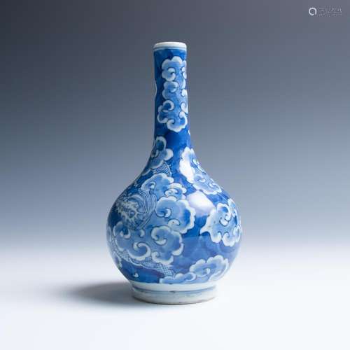 BLUE AND WHITE ‘DRAGON AND CLOUD’ VASE