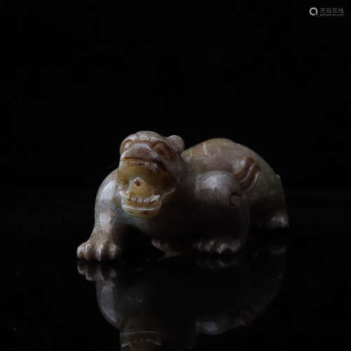 202BC-220AD, AN ANCIENT  JADE BEAST DESIGN CARVING, HAN DYNASTY