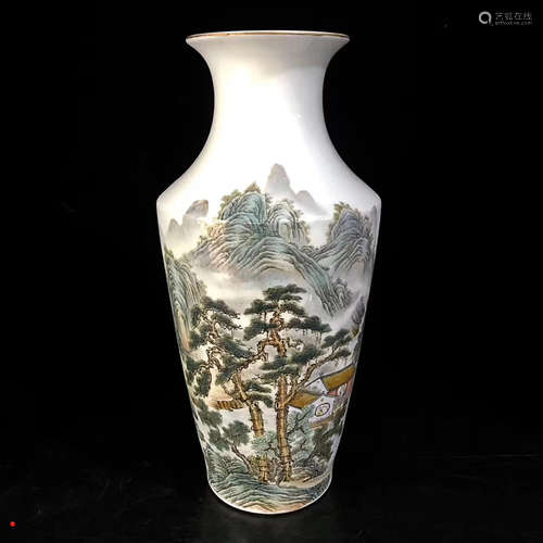 A STORY DESIGN GOLD-TRACING ENAMELS VASE