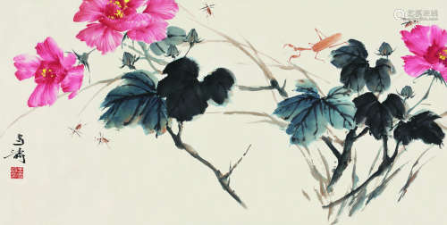 王雪涛（1903～1982） 花鸟 镜片 设色纸本