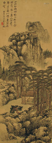 吴滔（1840～1895） 松山幽居 立轴 设色纸本