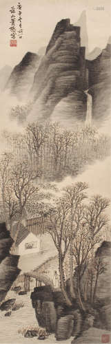 萧逊（1883～1944） 林泉高致 立轴 设色纸本