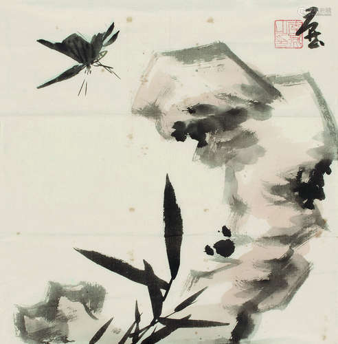 李燕（b.1943） 竹石图 镜片 设色纸本