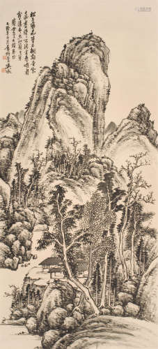 吴征（1878～1949） 寄情丘壑 立轴 水墨纸本