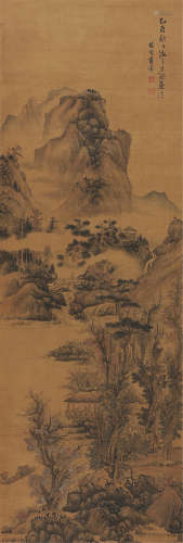 蓝瑛（1585～1664） 摹古山水 立轴 水墨绢本