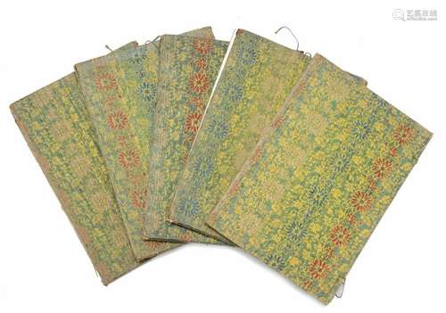 Set of 5 Chinese Rice Paper Painting Albums, Qing