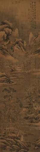 Chinese Snowy Landscape on Silk by Li Jian