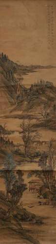 Landscape Painting on Silk attributed to Wen Boren