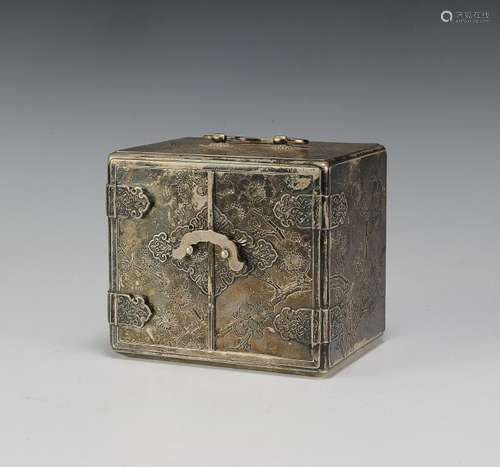 Japanese Silver Scholar's Box, 19th Century