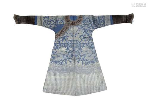 Chinese Blue Ground Dragon Robe, 19th Century