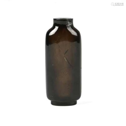 Chinese Black Glass Snuff Bottle, 19th Century