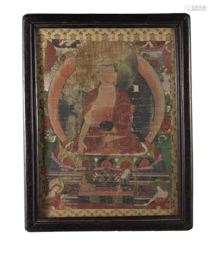 Framed Tibetan Thangka, Ming Dynasty