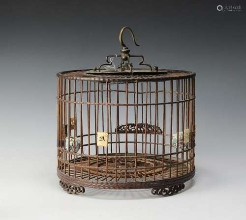 Chinese Bamboo Bird Cage, Early 20th Century