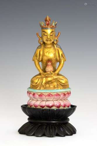 Chinese Porcelain Figure of Buddha, Qianlong