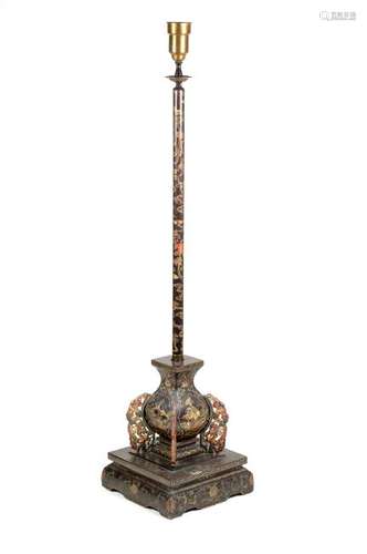 Chinese Lacquer Candle Holder, 18th-19th Century