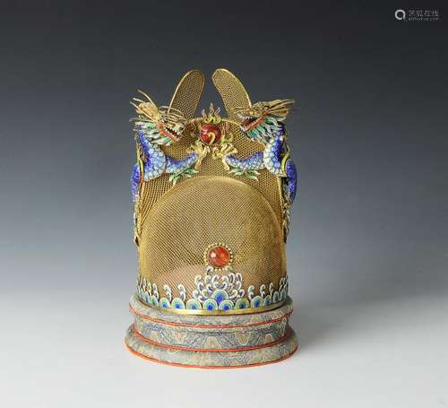 Gilt Silver Crown made by Beijing Jewelry w/ Box