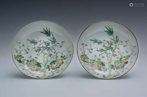 Pair of Chinese Imperial Plates, Guangxu Marks