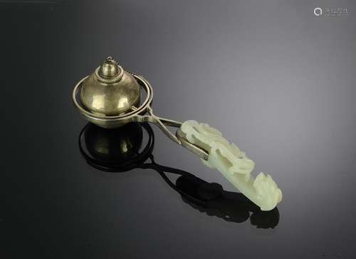 Lighter w/ Chinese Jade Dragon Hook, 18th-19th Century