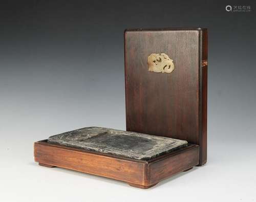 Chinese Ink Stone w/ Wooden Box, 19th Century