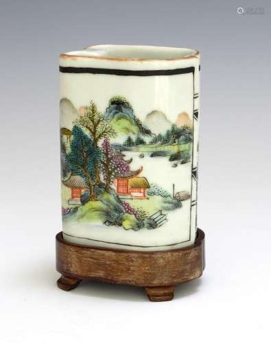 Porcelain Book Form Brush Pot, Early 20th Century