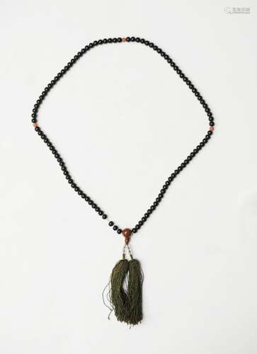 Wood & Glass Buddhist Prayer Necklace