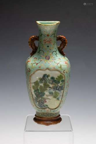 Chinese Famille Rose Porcelain Wall Vase, Qianlong