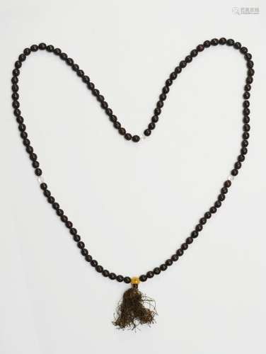 Long Wooden Buddhist Prayer Necklace