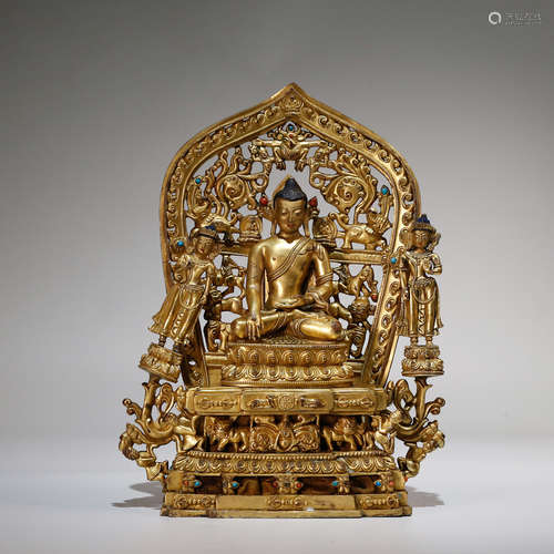 CHINESE GILT BRONZE FIGURE OF BUDDHAS