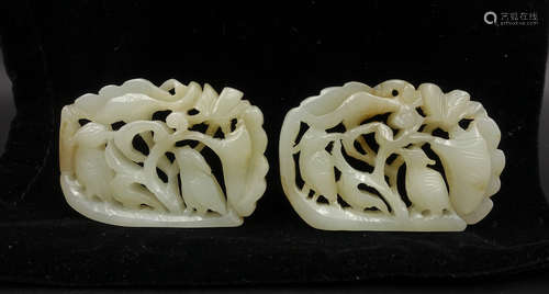 PAIR OF CHINESE JADE PLAQUES