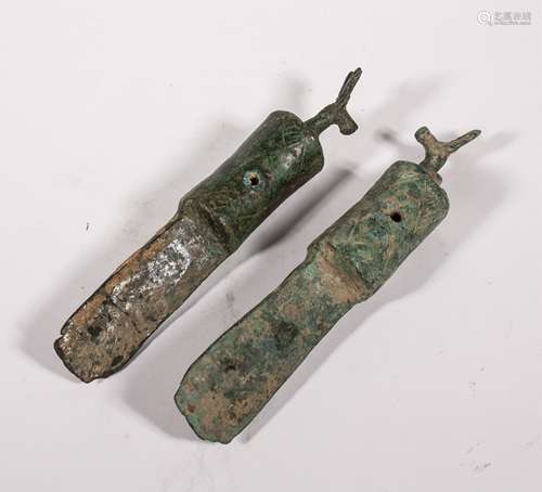 PAIR OF ANCIENT  NEAR EASTERN LURISTAN BRONZE KNIV