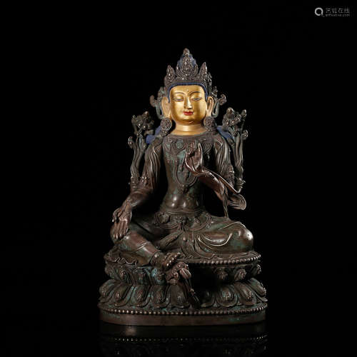 CHINESE SILVER FIGURE OF TARA