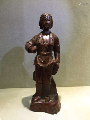 CHINESE HARDWOOD CULTURE REVOLUTION FIGURE