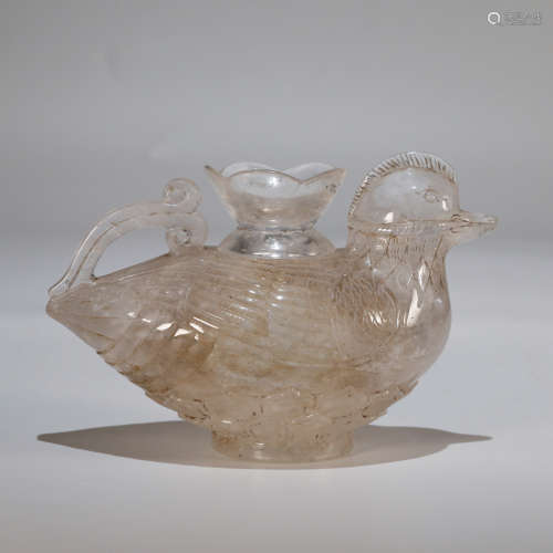 CHINESE CRYSTAL CARVED WATER COUPE