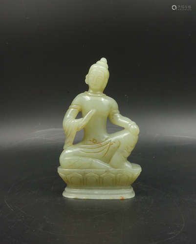 CHINESE JADE CARVED GUANYIN