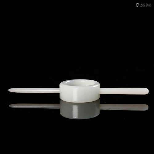 CHINESE WHITE JADE HAIR PIN