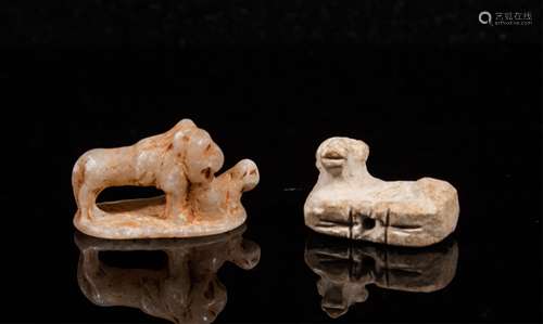 GROUP OF 2 ANCIENT NEAR EASTERN STONE AMULET