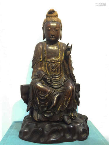 CHINESE SANDALWOOD FIGURE OF GUANYIN