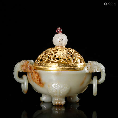 CHINESE JADE COVER CENSER