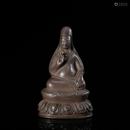 CHINESE BRONZE SEATED GURU