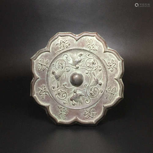 CHINESE PHOENIX BRONZE MIRROR