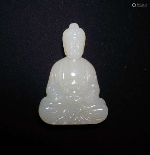 CHINESE JADE CARVED SHAKYAMUNI