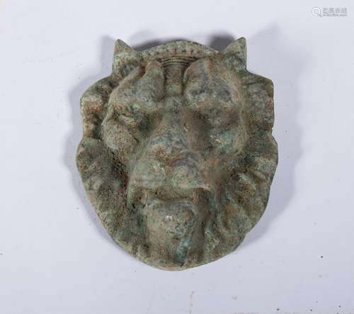 ANCIENT ROMAN BRONZE LION FACE