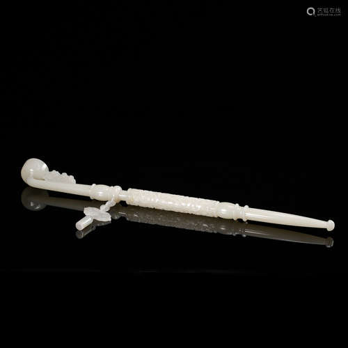 CHINESE WHITE JADE SMOKE PIPE